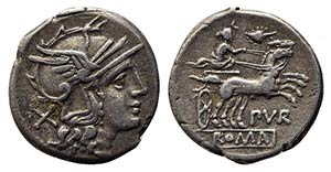 Furius Purpurio, Rome, 169-158 BC. AR ... 