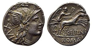 C. Titinius, Rome, 141 BC. AR Denarius ... 