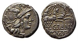 C. Renius, Rome, 138 BC. AR Denarius (17mm, ... 