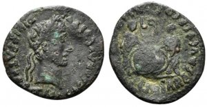 Augustus (27 BC-AD 14). Fourrèe Denarius ... 