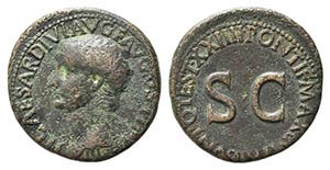 Tiberius (14-37). Æ As (27.5mm, 10.43g, ... 