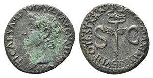 Tiberius (14-37). Æ As (26.5mm, 10.65g, ... 
