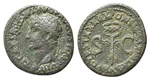 Tiberius (14-37). Æ As (28.5mm, 10.40g, ... 