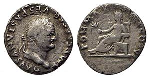 Vespasian (69-79). AR Denarius (17mm, 2.92g, ... 