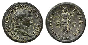 Vespasian (69-79). Æ Dupondius (26mm, ... 
