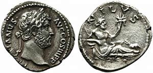 Hadrian (117-138). AR Denarius (19mm, 3.31g, ... 