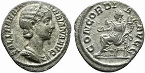 Orbiana (Augusta, 225-227). AR Denarius ... 