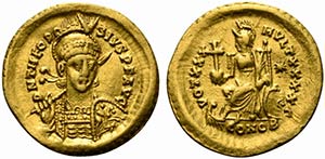 Theodosius II (402-450). AV Solidus (20.5mm, ... 