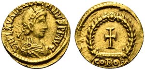 Valentinian III (425-455). AV Tremissis ... 
