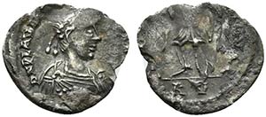 Valentinian III (425-455). AR Half Siliqua ... 