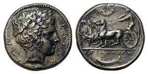 Sicily, Katane, c. 405-403/2 BC. Replica of ... 