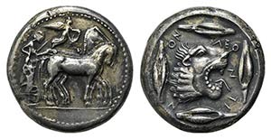 Sicily, Leontinoi, c. 476-466 BC. Replica of ... 
