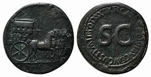 Tiberius (14-37). Replica of Sestertius ... 