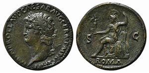 Nero (54-68). Replica of Sestertius (28mm, ... 