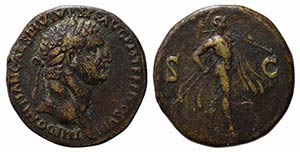 Domitian (81-96). Replica of Sestertius ... 