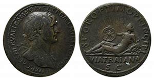 Trajan (98-117). Replica of Sestertius ... 
