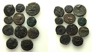 Lot of 11 Greek Æ coins, to be catalog. Lot ... 