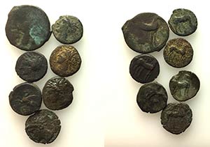 Lot of 7 Greek Æ coins, to be catalog. Lot ... 