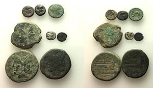 Lot of 8 Greek and Roman Replican Æ and AR ... 