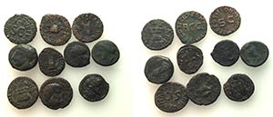 Lot of 10 Greek and Roman Imperial Æ coins, ... 