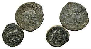 Mixed lot of 2 Æ Greek and Roman Imperial ... 