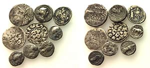 Lot of 9 Roman Republican and Medieval AR ... 