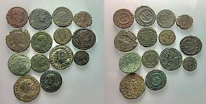 Lot of 14 Roman Imperial Æ, to be catalog. ... 