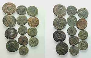 Lot of 13 Roman Imperial Æ, to be catalog. ... 