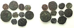 Lot of 10 Byzantine Æ coins, to be catalog. ... 
