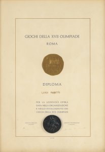OLIMPIADI Roma 1960Attestato e medaglia in ... 