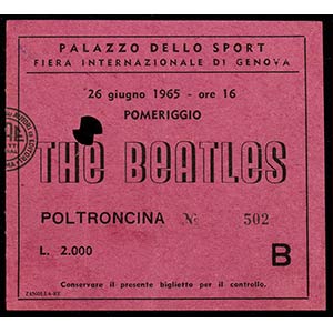The BeatlesBiglietto del concerto Genova, 26 ... 