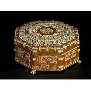 Oriental Wood and bone box.  Middle Eastern ... 