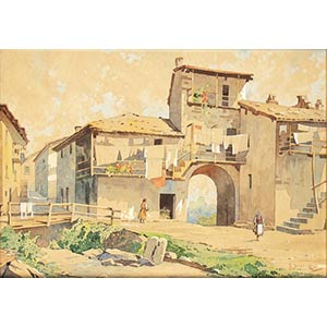 ENRICO BARTEZAGO (Milan, 1820 - 1905)View of ... 