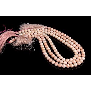 3 pink coral beads loose strands(corallium ... 