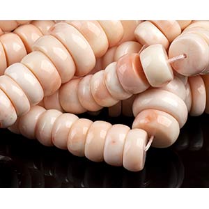 7 pink coral washer beads loose ... 