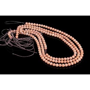 3 pink coral beads loose strands(corallium ... 