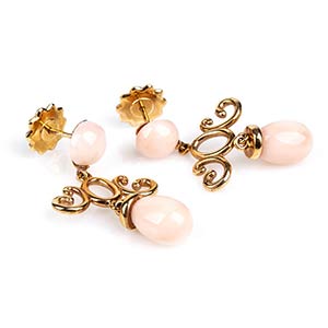 Gold and pink coral drop ... 