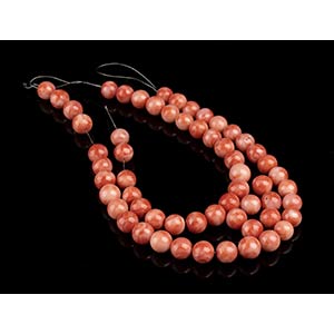 Pink coral beads strand(corallium regale). ... 