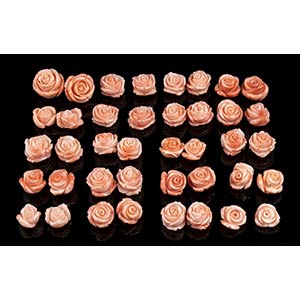 20 coppie di rose in corallo cerasuolo ... 
