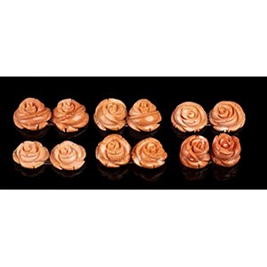6 pairs of carved cerasuolo coral small ... 