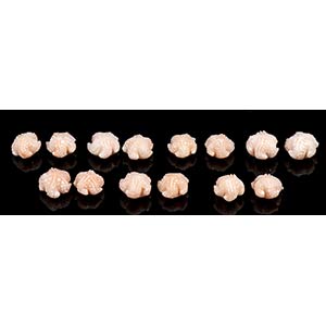 7 pairs of carved pink coral coral small sea ... 