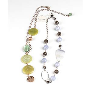 2 necklace in silver and hard stones1 agate ... 
