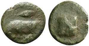 Sicily, Hipana, c. 317-300 BC. Æ (17mm, ... 