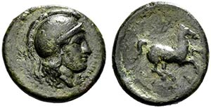 Sicily, Kamarina, c. 339-317 BC. Æ (17mm, ... 