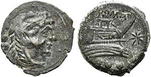 Star series, Rome, 169-158 BC. Æ Quadrans ... 