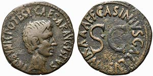 Augustus (27 BC-AD 14). Æ As (28mm, ... 