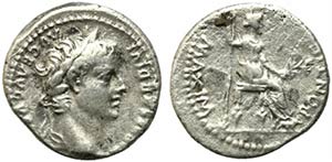 Tiberius (14-37). AR Denarius (17mm, 3.55g). ... 