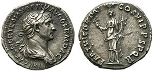 Trajan (98-117). AR Denarius (19mm, 3.14g). ... 