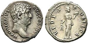 Hadrian (117-138). AR Denarius (17.5mm, ... 