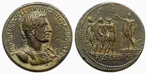 Macrinus (217-218). Cast Æ Medallion ... 